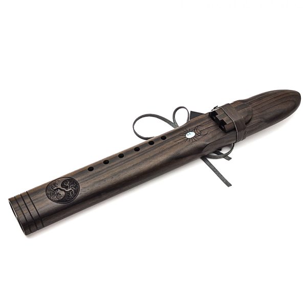Premium Drone Double Flute Rosewood Turquoise - Am (46 cm)