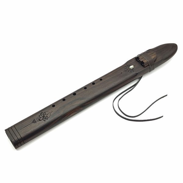 Premium Drone Double Flute Rosewood Abalone Shell - Fm (55 cm)