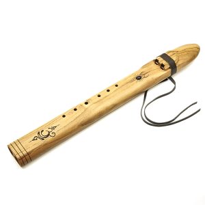 Premium Drone Double Flute Teak Wood Amethyst - Fm (55 cm) (+ case)