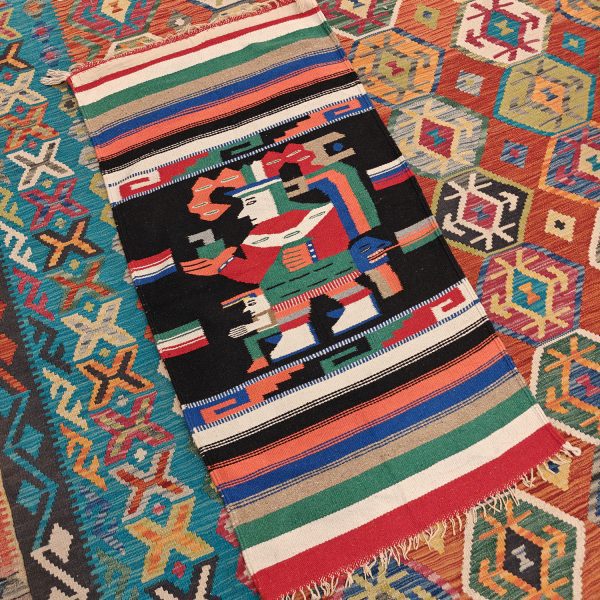 Shamanic Mexican Handmade Cotton Blanket (136x70cm) - Image 2
