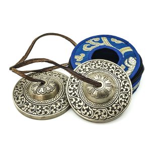 Bronze Tingsha "Plants Pattern" (Tibetan Bells) (8 cm, 480 gr) (+ case)