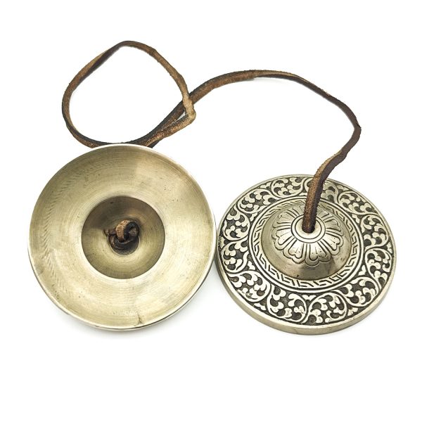 Bronze Tingsha "Plants Pattern" (Tibetan Bells) (8 cm, 480 gr) - Image 3