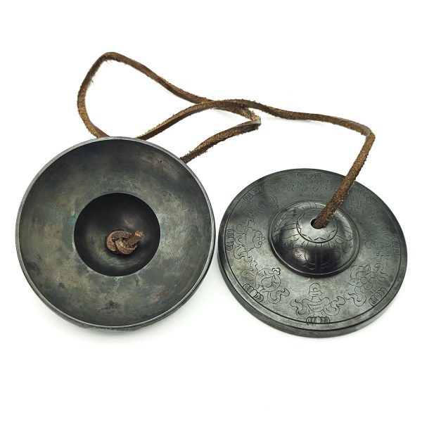 Bronze Tingsha "Carving Flowers" (Tibetan Bells) (8.6 cm, 600 gr) - Image 3