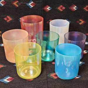 Alchemy Crystal Singing Bowls Set Colorful (Octave 4) (15-18 cm, 4.5 kg)