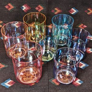 Alchemy Aurora Crystal Singing Bowls Set (Octave 3) (18-22 cm, 5.5 kg, 3 mm)