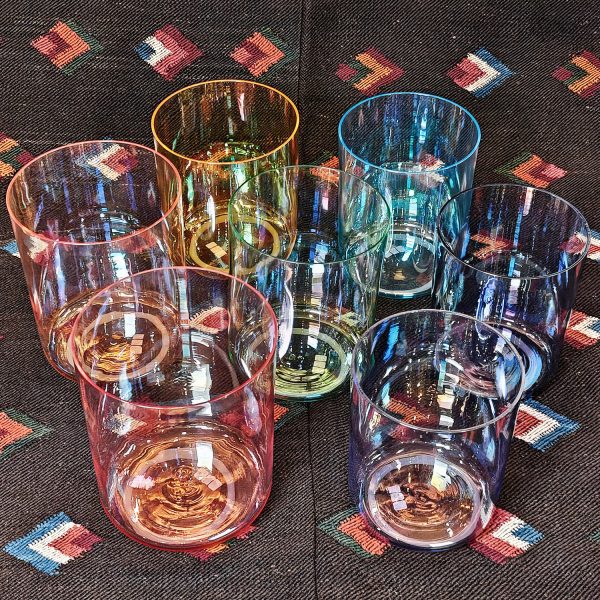 Alchemy Crystal Singing Bowls Set Aurora Colorful (Octave 4) (15-18 cm, 4.5 kg) - Image 3