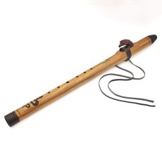 Premium Single Flute Teakwood Turquoise Stone - Fm (56 cm)
