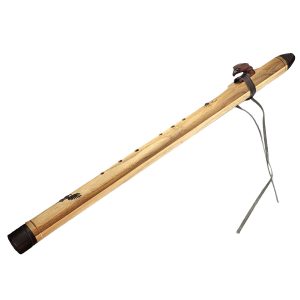 Premium Single Flute Teakwood Amethyst Stone - Bm (75 cm) (+ case)