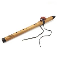 Premium Single Flute Teakwood Amethyst Stone - Am (45 cm)