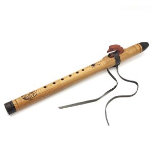 Premium Single Flute Teakwood Amethyst Stone - Am (45 cm) (+ case)