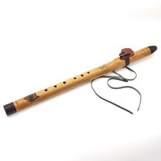 Premium Single Flute Teakwood Turquoise Stone - F#m (53 cm)