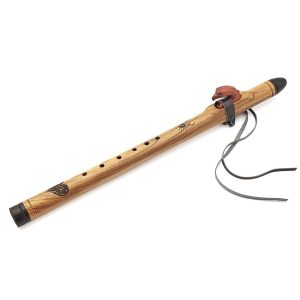 Premium Single Flute Teakwood Amethyst Stone - Gm (50 cm) (+ case)
