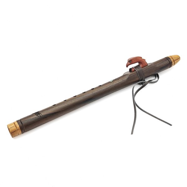 Premium Single Flute Rosewood Turquoise Stone - Am (45 cm)