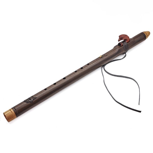 Premium Single Flute Rosewood Tiger Eye Stone - Dm (65 cm)