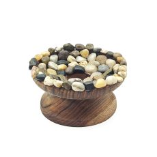 Wooden Priest Bell Stand With Rocks