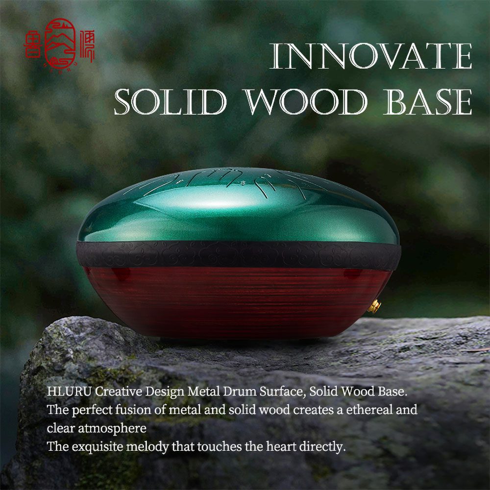 HLURU Tongue Drum EQTB10-12 Jewel Green (31 cm, Microalloyed Steel) (+ case) - Image 2