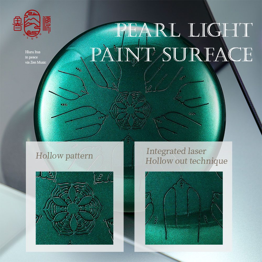 HLURU Tongue Drum EQTB10-12 Jewel Green (31 cm, Microalloyed Steel) (+ case) - Image 3