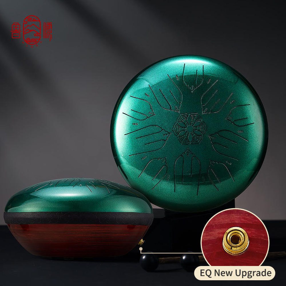 HLURU Tongue Drum EQTB10-12 Jewel Green (31 cm, Microalloyed Steel) (+ case) - Image 5