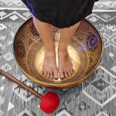 Standing Mantra Hammered Singing Bowl - A (58 cm, 14.5 kg)