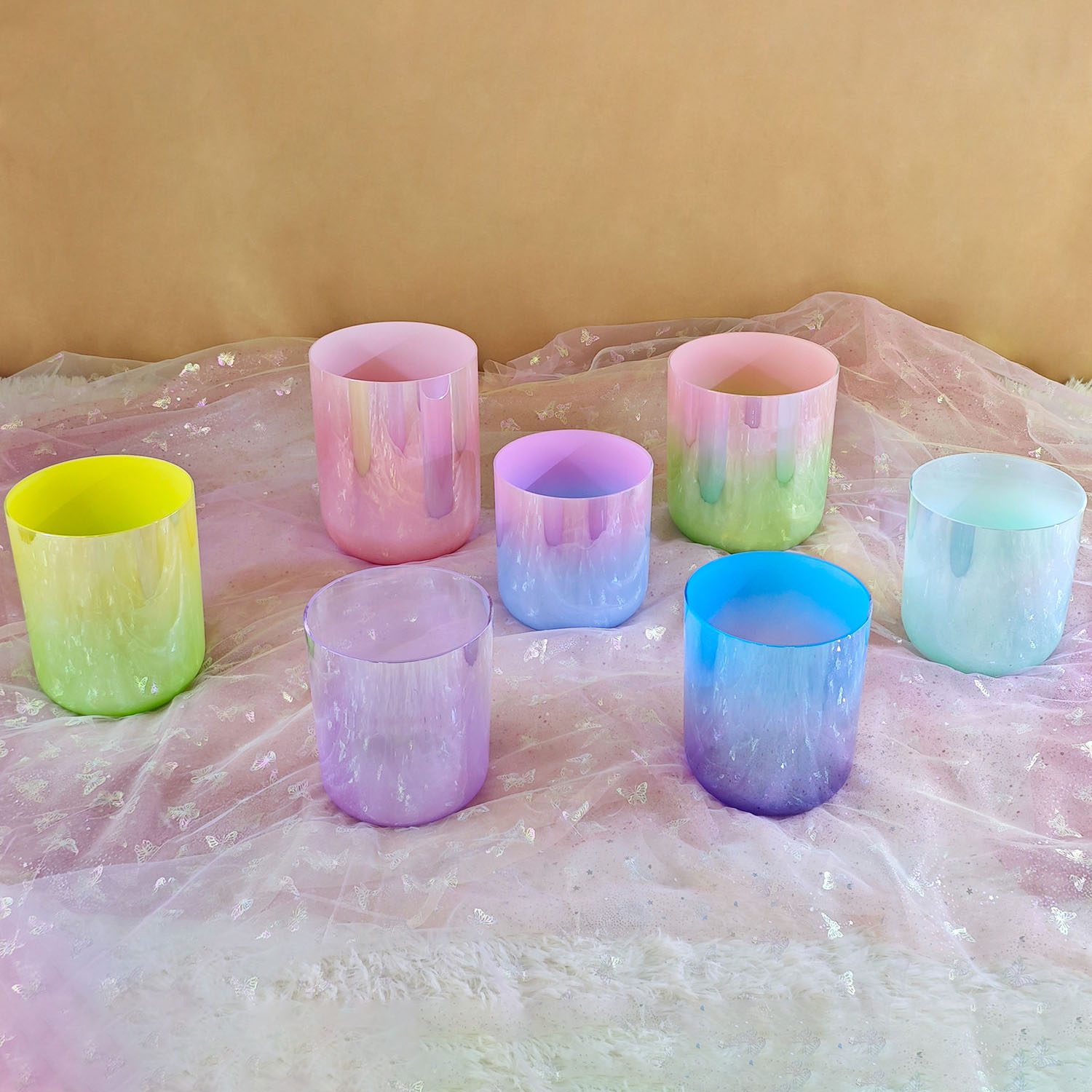 Alchemy Crystal Singing Bowls Set Candy Colorful (Octave 4) (15-18 cm, 4.5 kg, 3 mm) - Image 2