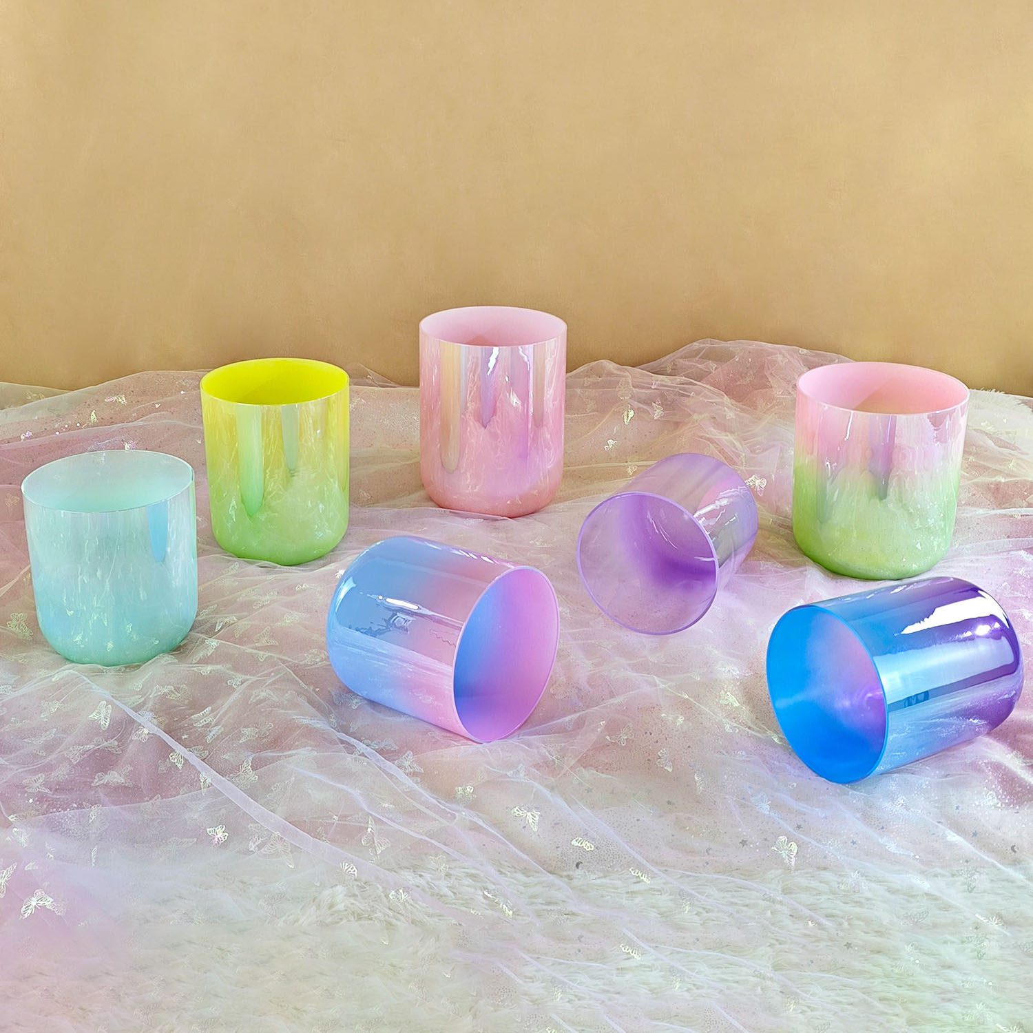 Alchemy Crystal Singing Bowls Set Candy Colorful (Octave 4) (15-18 cm, 4.5 kg, 3 mm) - Image 3