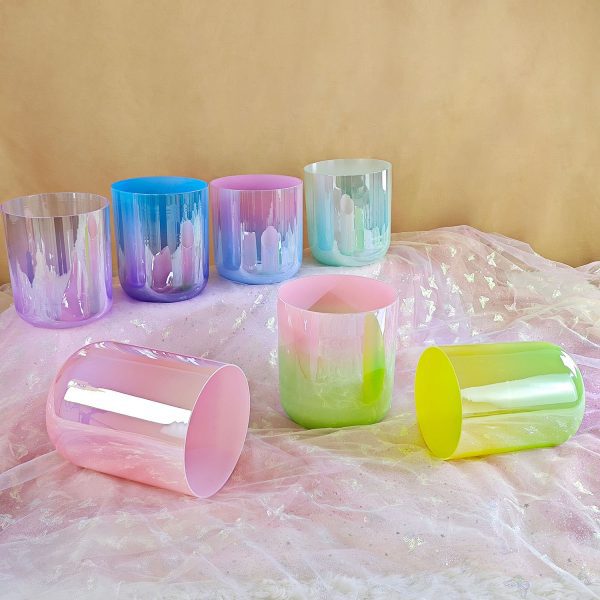 Alchemy Crystal Singing Bowls Set Candy Colorful (Octave 4) (15-18 cm, 4.5 kg, 3 mm) - Image 4