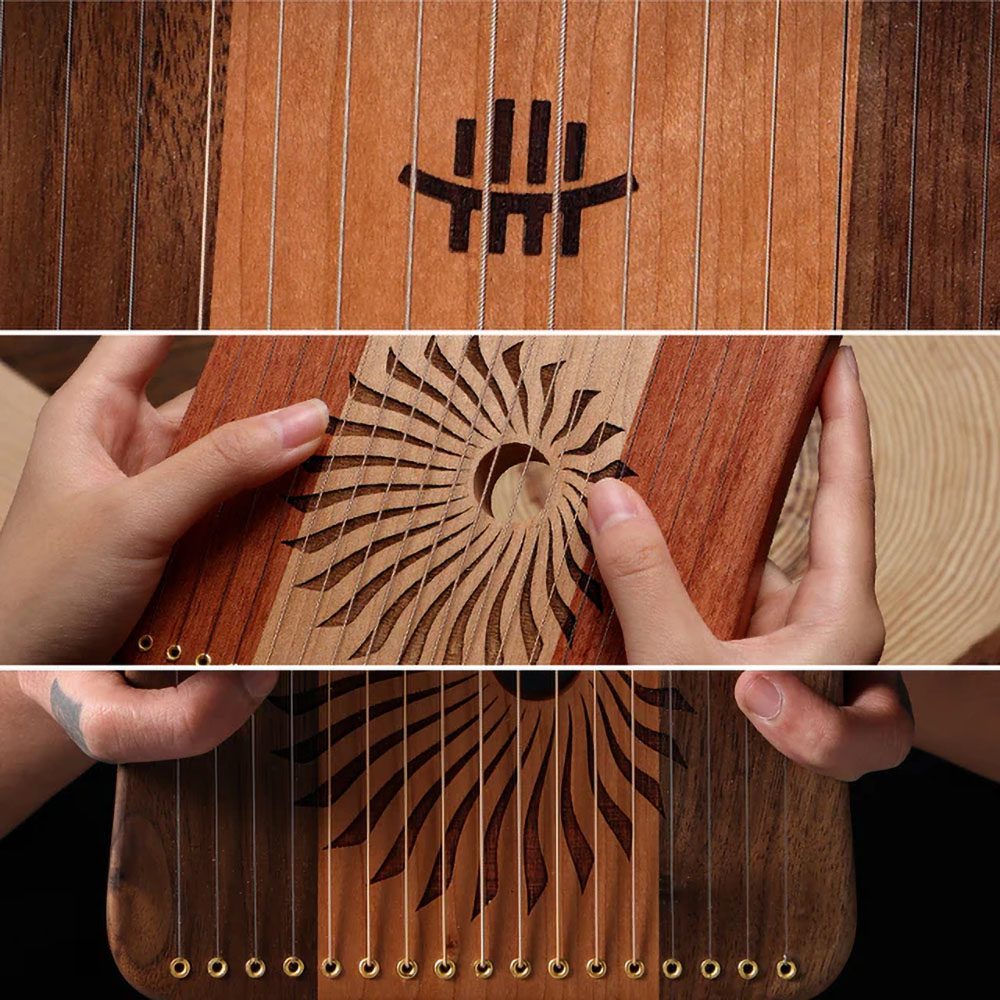 HLURU Kalyre (Harpika) KL17-CBW (17 Strings, Cherrywood & Blackwalnut) - Image 4