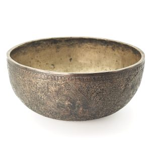 Antique Deep Carved 250-Years-Old Hammered Singing Bowl - C3 (26 cm, 1.9 kg)
