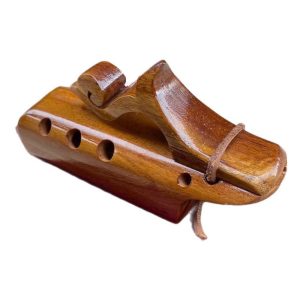 Wooden Ocarina Flute (6 holes, Mahogany wood) (+ velvet pouch)