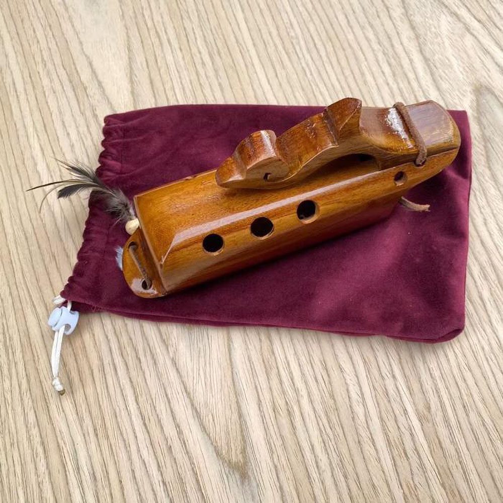 Wooden Ocarina Flute (6 holes, Mahogany wood) (+ velvet pouch) - Image 3