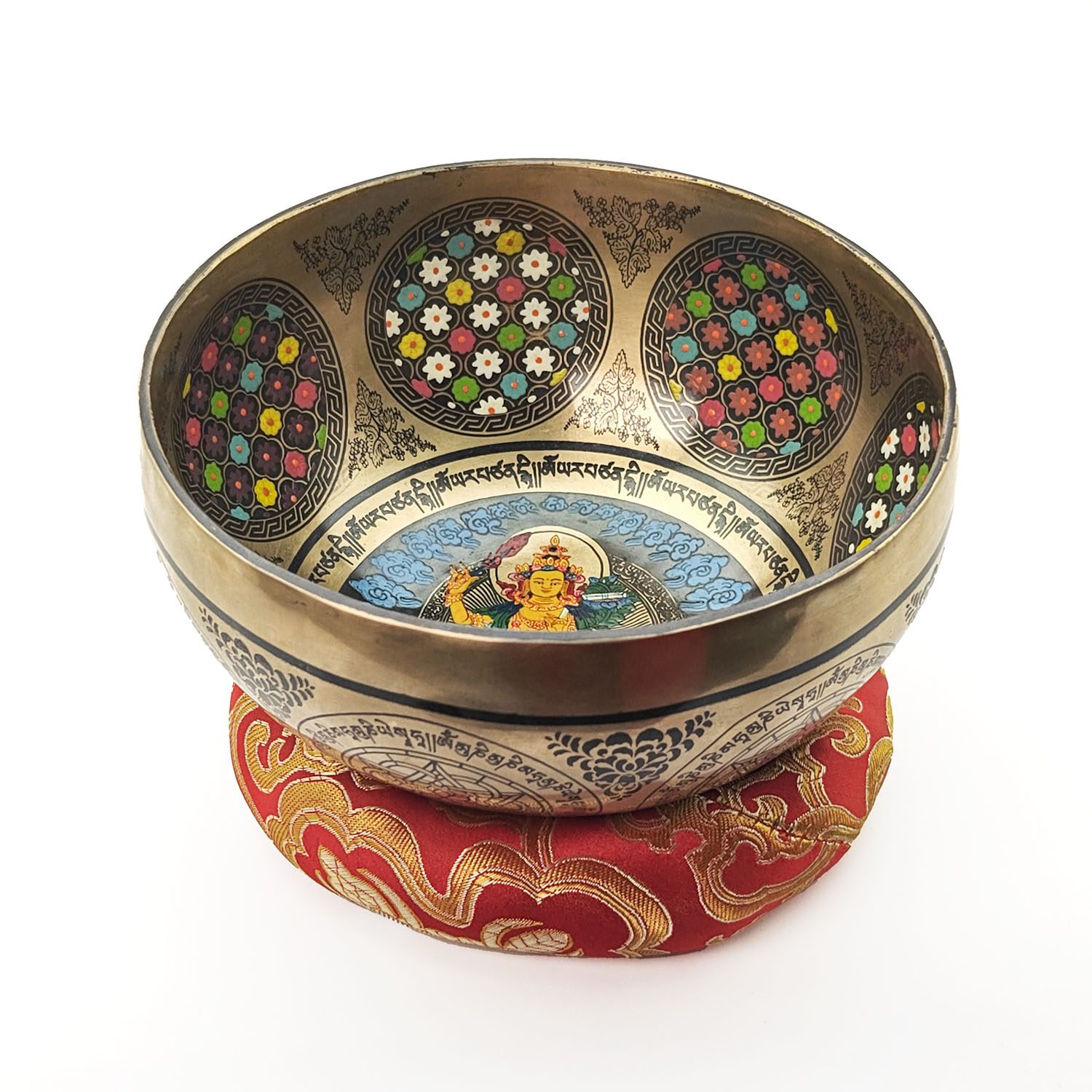 Thangka Hammered Singing Bowl "Chenrezig" - C#4 (17 cm, 1 kg) - Image 2