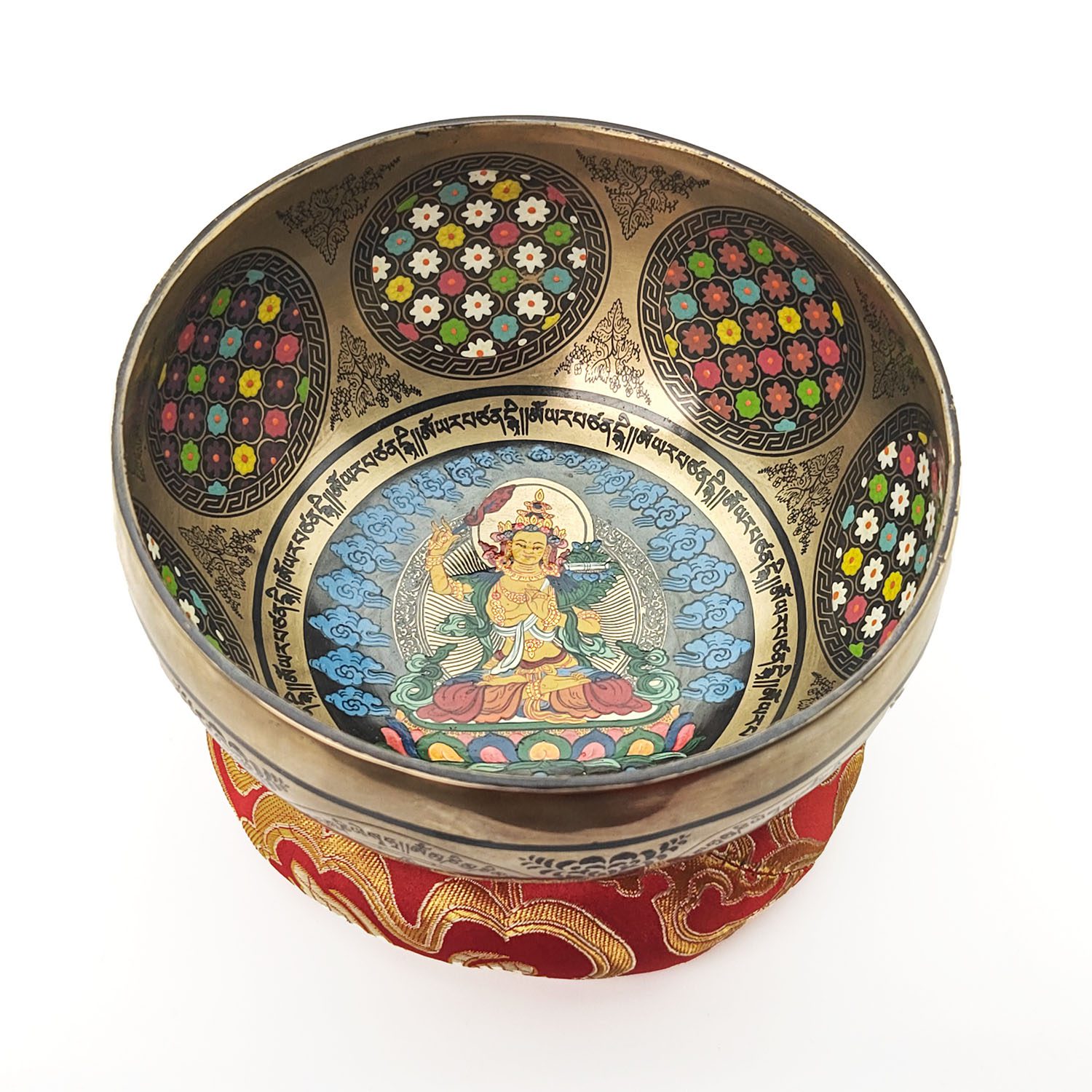 Thangka Hammered Singing Bowl "Chenrezig" - C#4 (17 cm, 1 kg) - Image 3