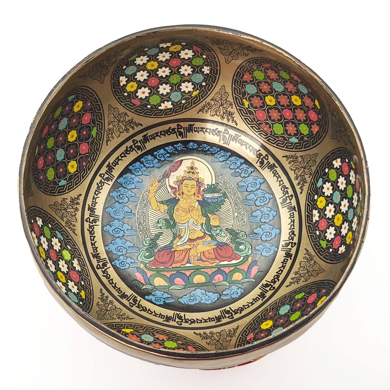 Thangka Hammered Singing Bowl "Chenrezig" - C#4 (17 cm, 1 kg)