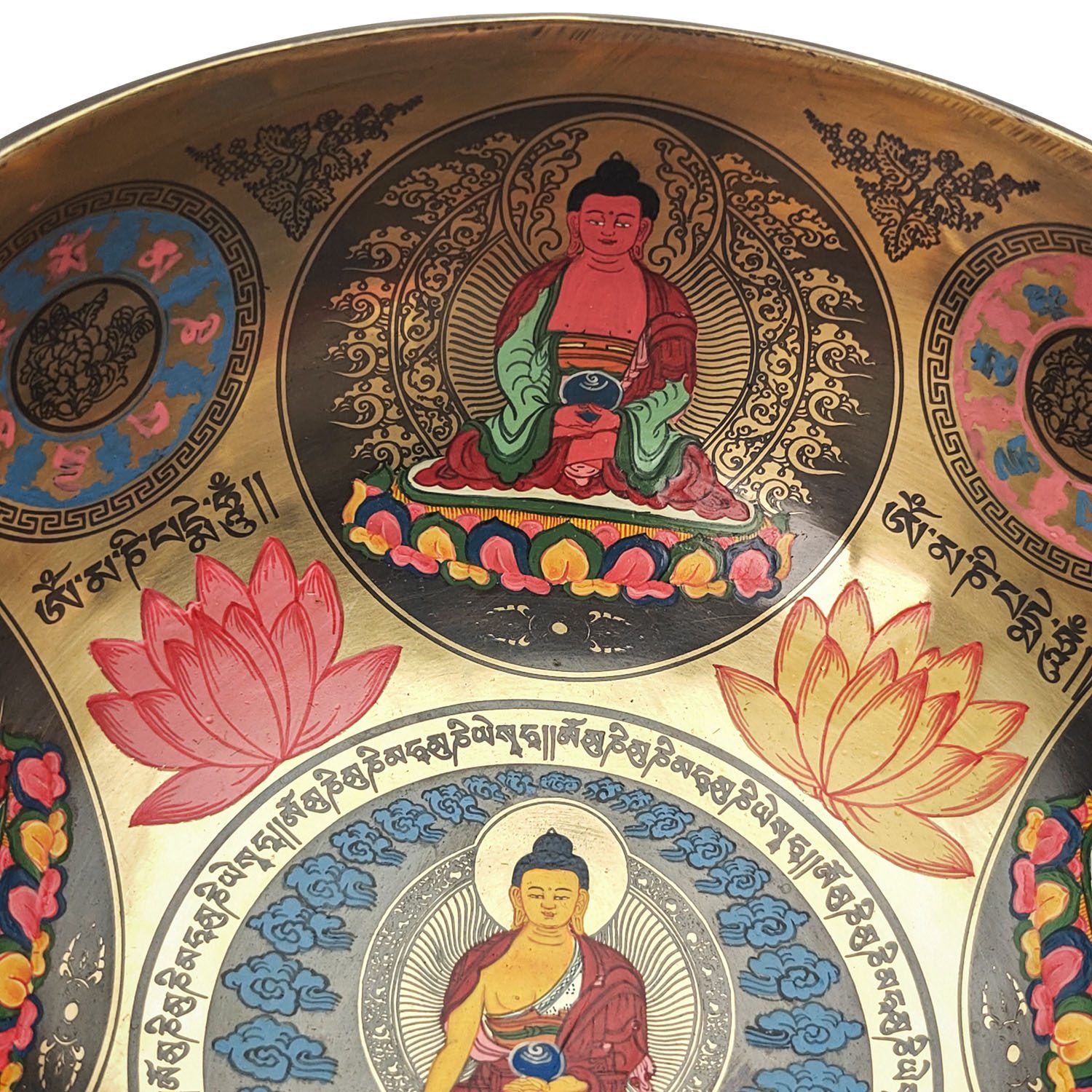 Thangka Mandala Hammered Singing Bowl "Dhyani Buddhas" - A#3 (20 cm, 1.1 kg) - Image 7