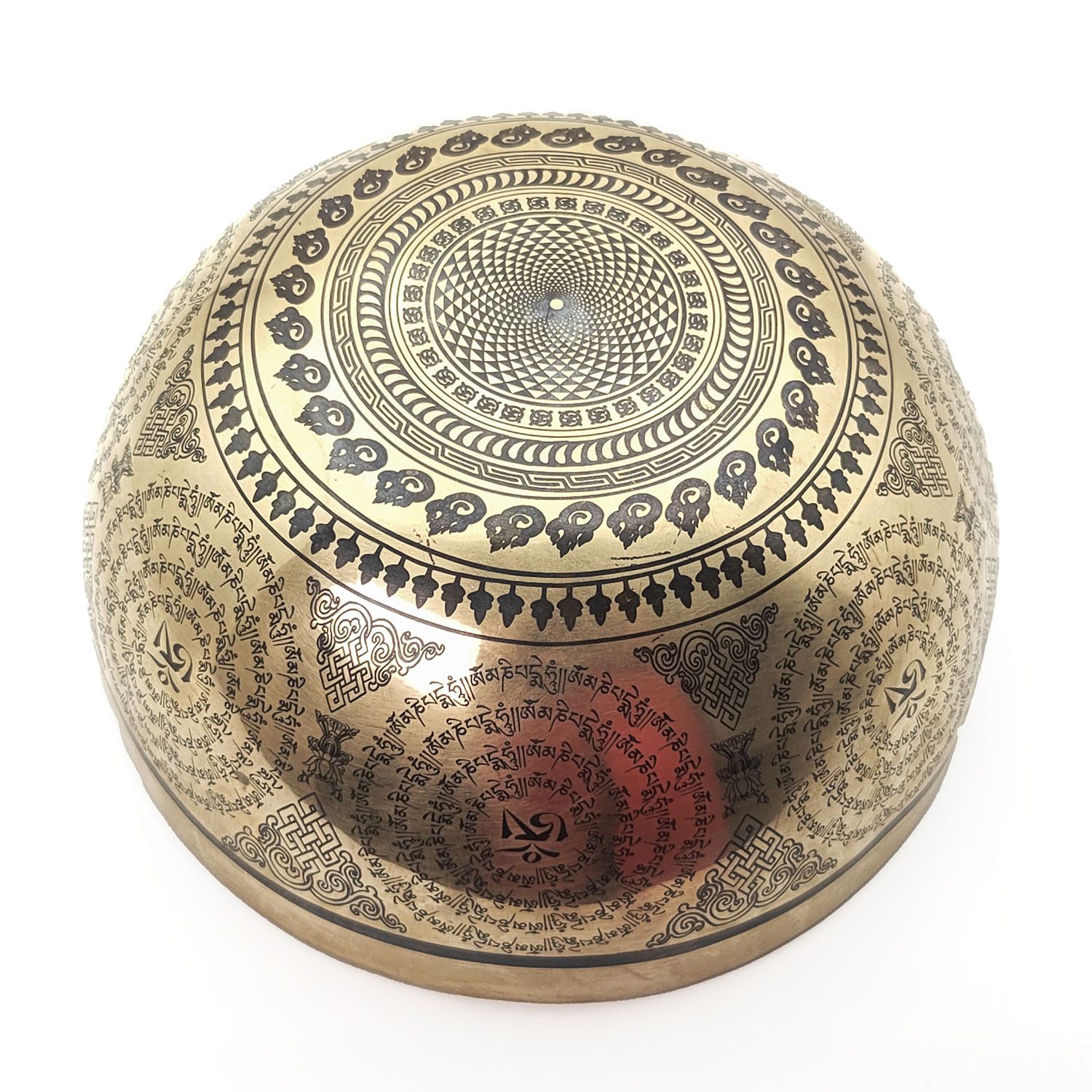 Thangka Mandala Hammered Singing Bowl "Dhyani Buddhas" - A#3 (20 cm, 1.1 kg) - Image 8