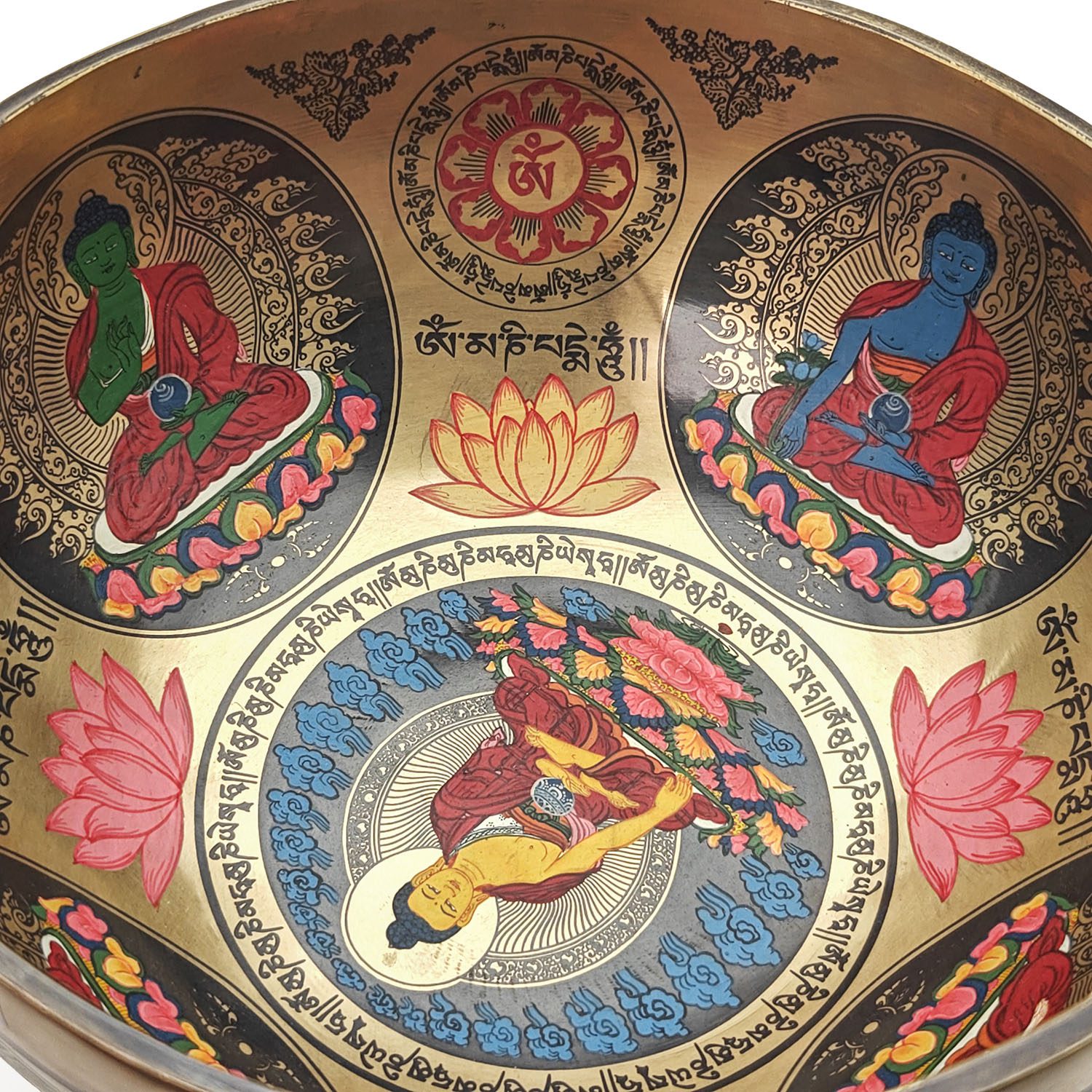 Thangka Hammered Singing Bowl "Dhyani Buddhas" - F3 (21 cm, 1.3 kg) - Image 5