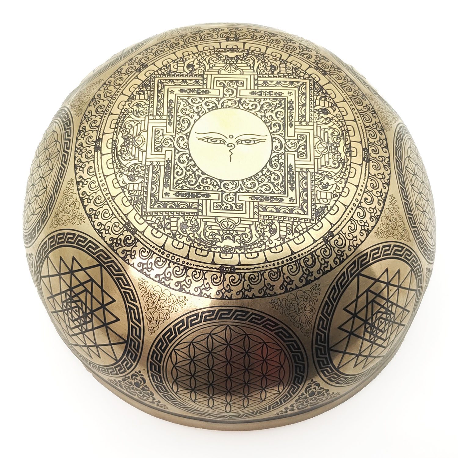 Thangka Hammered Singing Bowl "Dhyani Buddhas" - F3 (21 cm, 1.3 kg) - Image 6