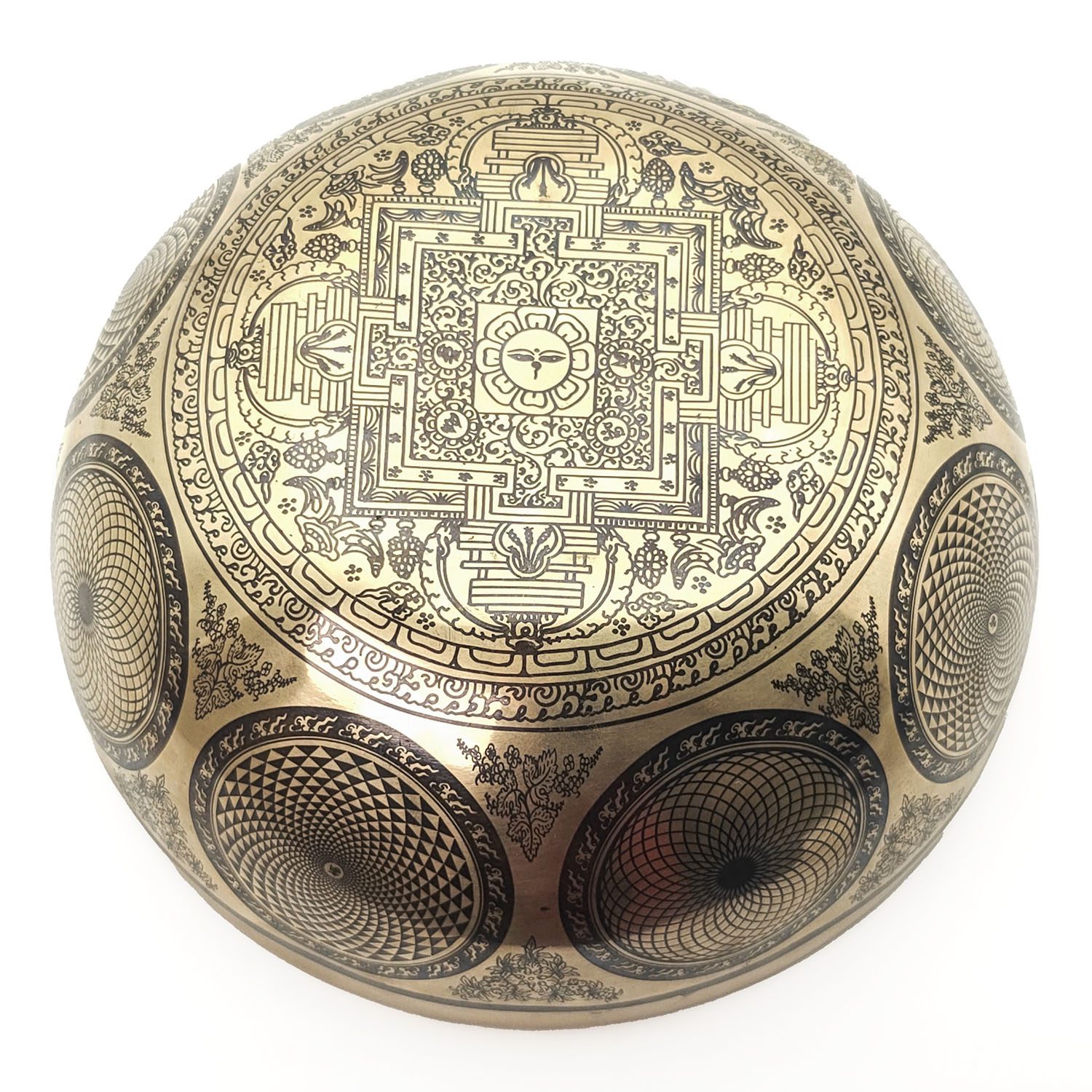 Thangka Hammered Singing Bowl "Green Tara" - F3 (22 cm, 1.6 kg) - Image 5