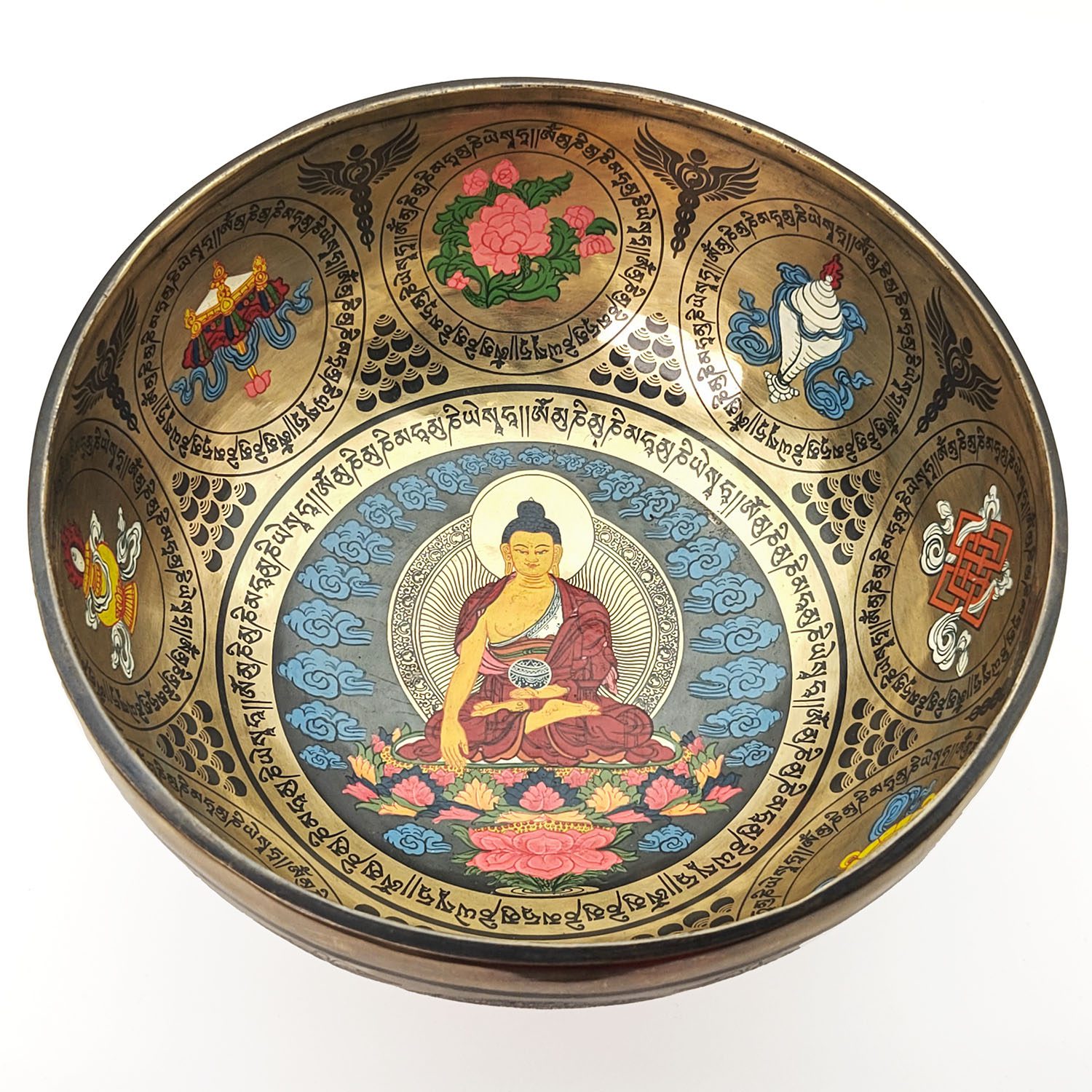 Thangka Hammered Singing Bowl "Shakyamuni Buddha" - C#3 (25 cm, 2 kg)