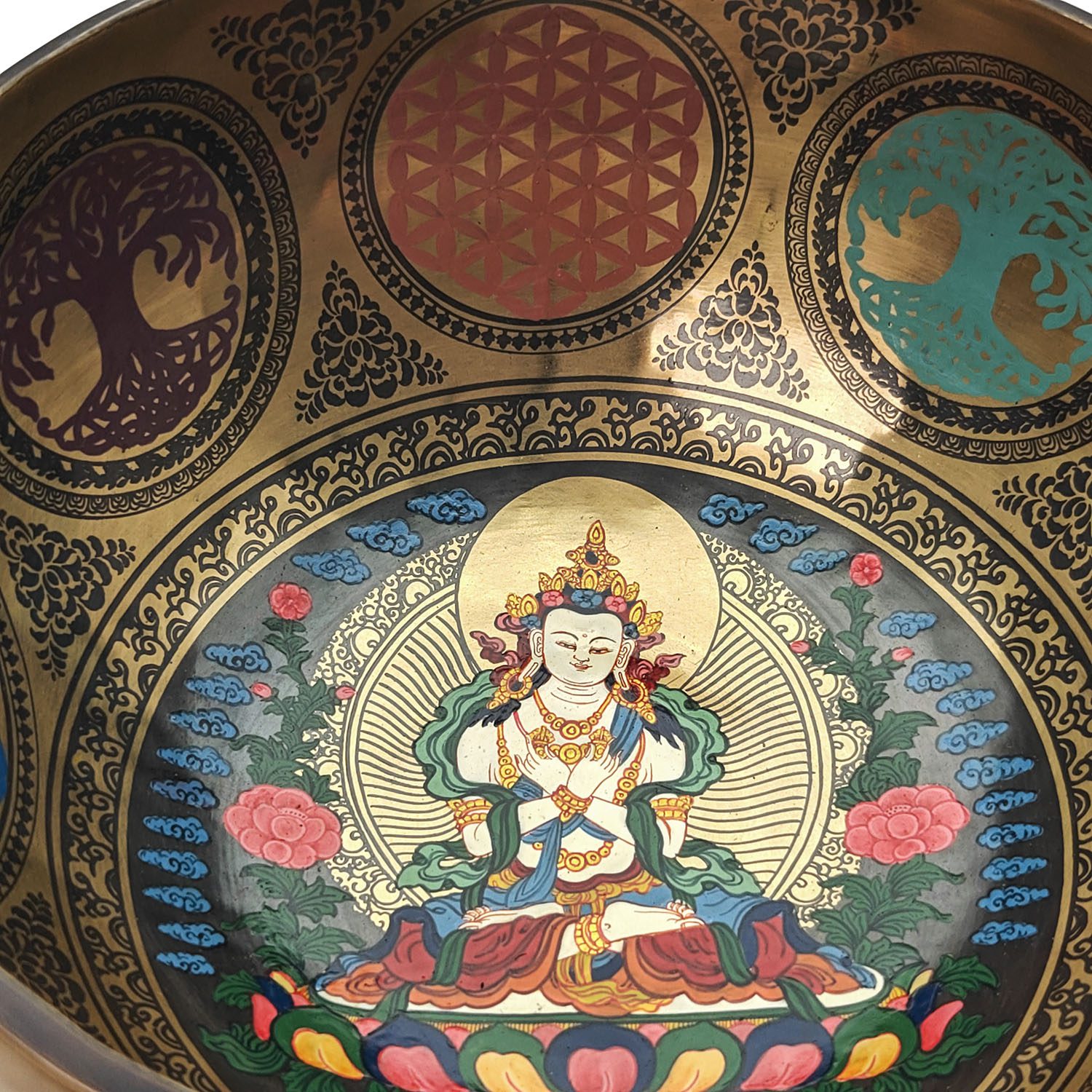 Thangka Hammered Singing Bowl "Vajrasattva" - G3 (19 cm, 1 kg) - Image 5