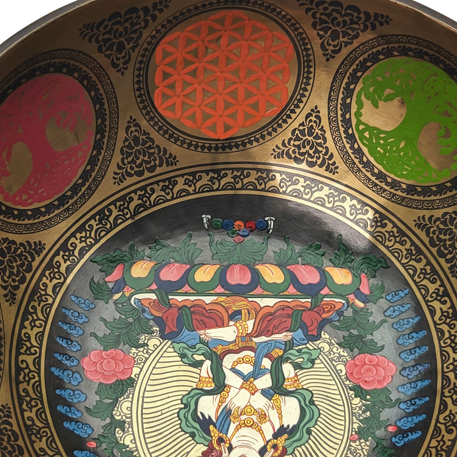 Thangka Hammered Singing Bowl "Vajrasattva" - G3 (19 cm, 1 kg) - Image 6