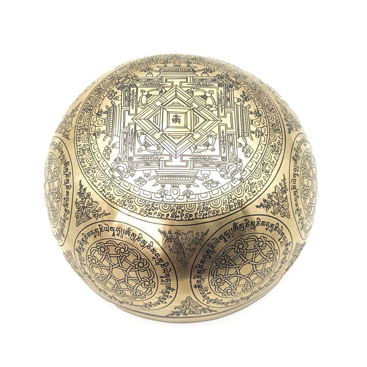 Thangka Hammered Singing Bowl "Green Tara" - E4 (16 cm, 0.8 kg) - Image 4