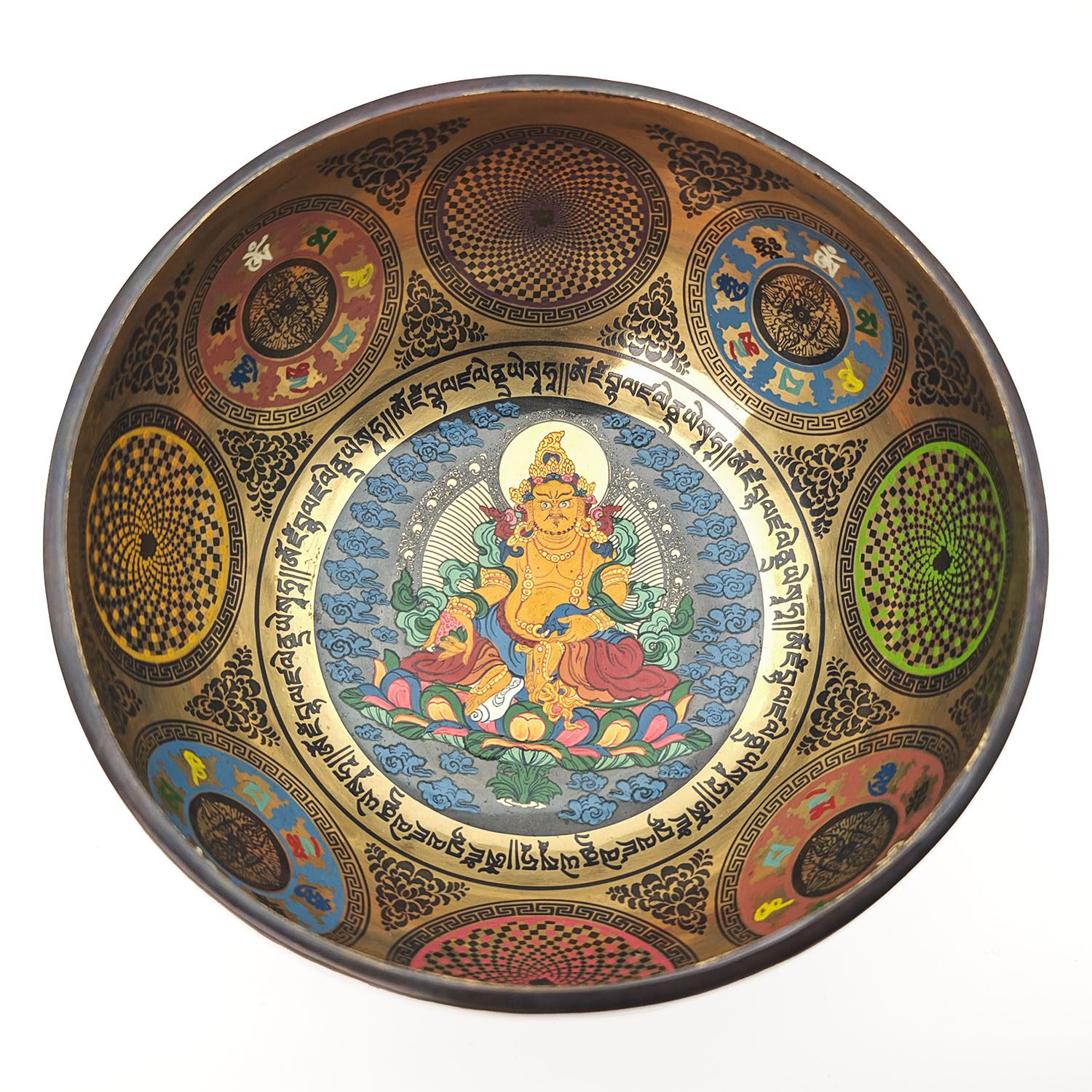 Thangka Hammered Singing Bowl "Dzambhala" - A3 (20 cm, 1.1 kg)