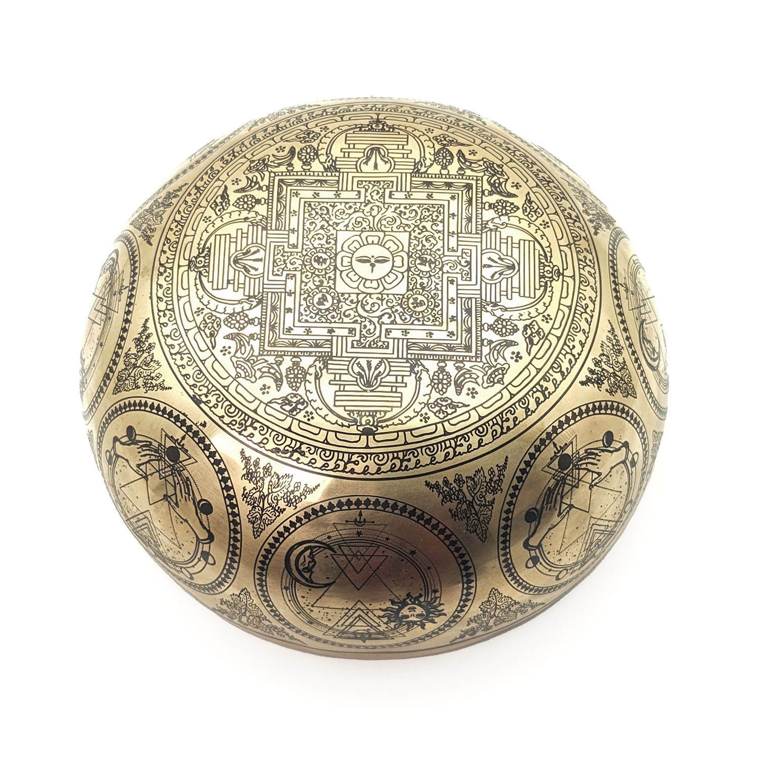 Thangka Hammered Singing Bowl "Dzambhala" - A3 (20 cm, 1.1 kg) - Image 3