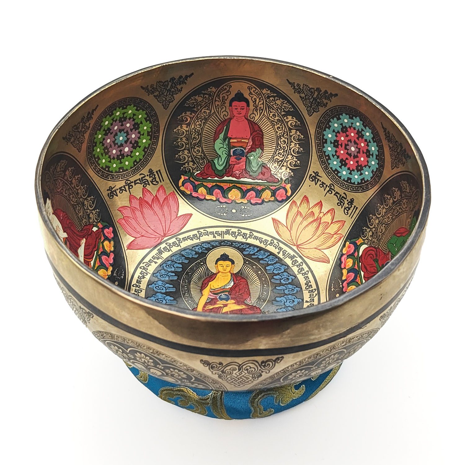 Thangka Hammered Singing Bowl "Dhyani Buddhas" - G3 (19 cm, 1.1 kg) - Image 2