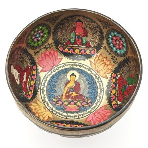 Thangka Hammered Singing Bowl "Dhyani Buddhas" - G3 (19 cm, 1.1 kg)