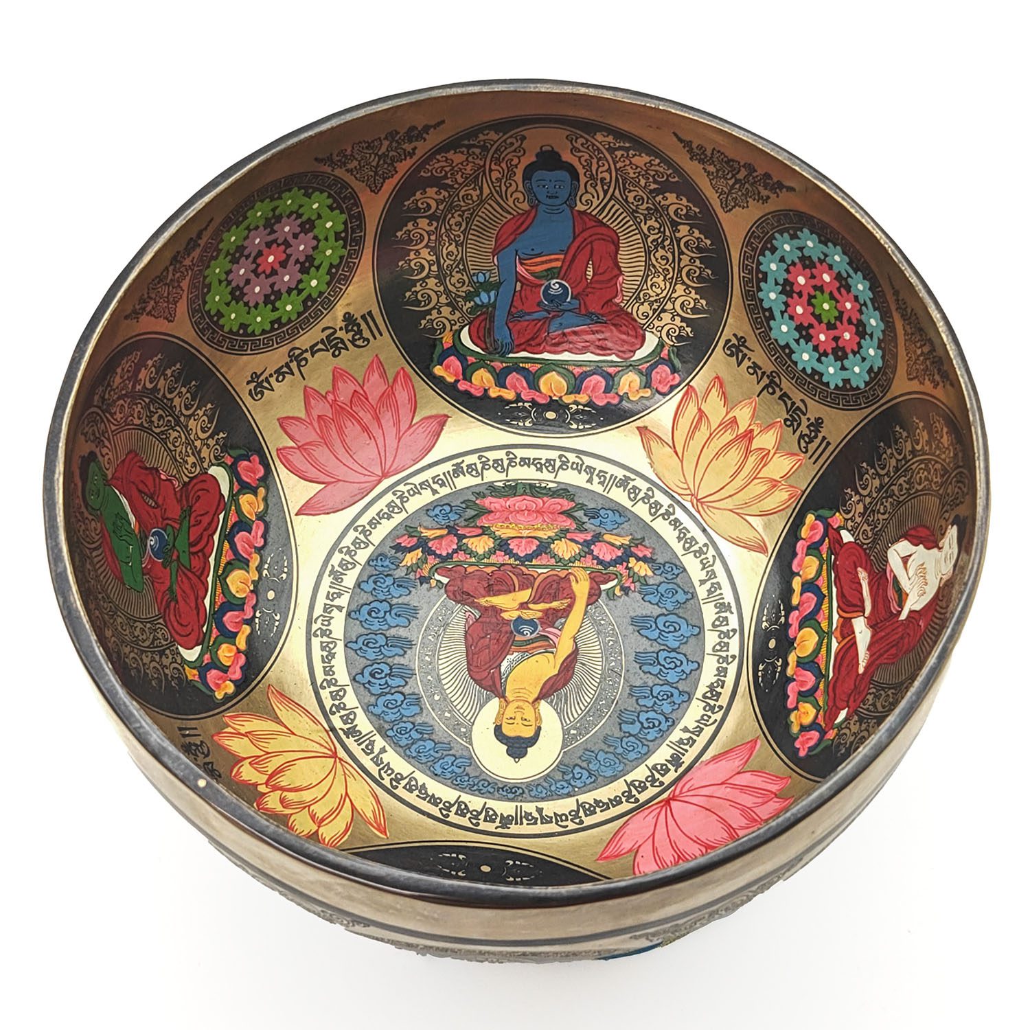 Thangka Hammered Singing Bowl "Dhyani Buddhas" - G3 (19 cm, 1.1 kg) - Image 3