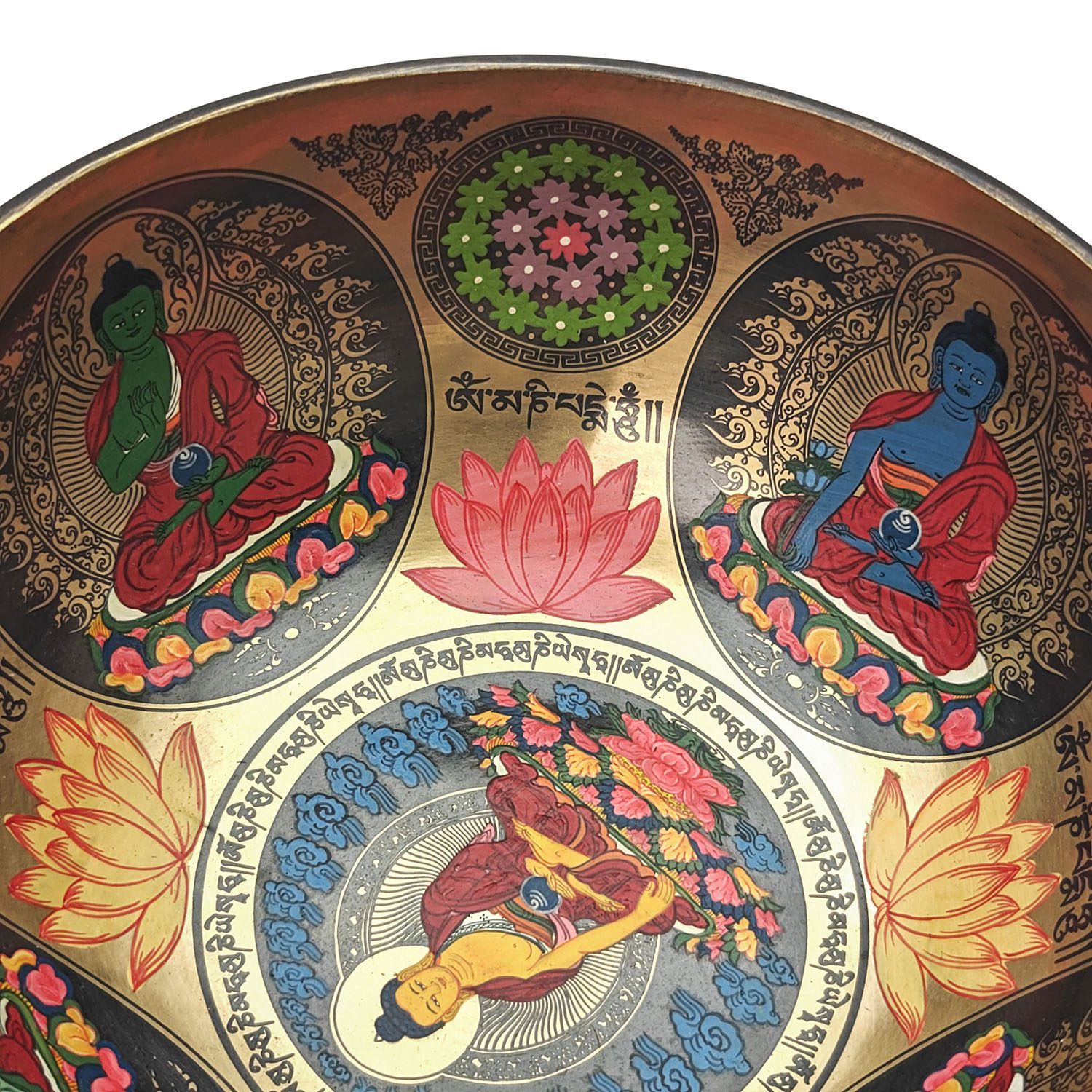 Thangka Hammered Singing Bowl "Dhyani Buddhas" - G3 (19 cm, 1.1 kg) - Image 6