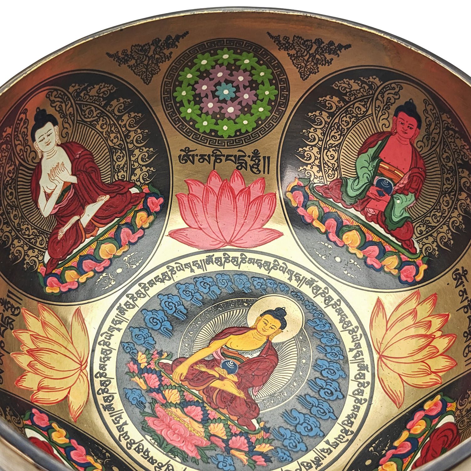 Thangka Hammered Singing Bowl "Dhyani Buddhas" - G3 (19 cm, 1.1 kg) - Image 7