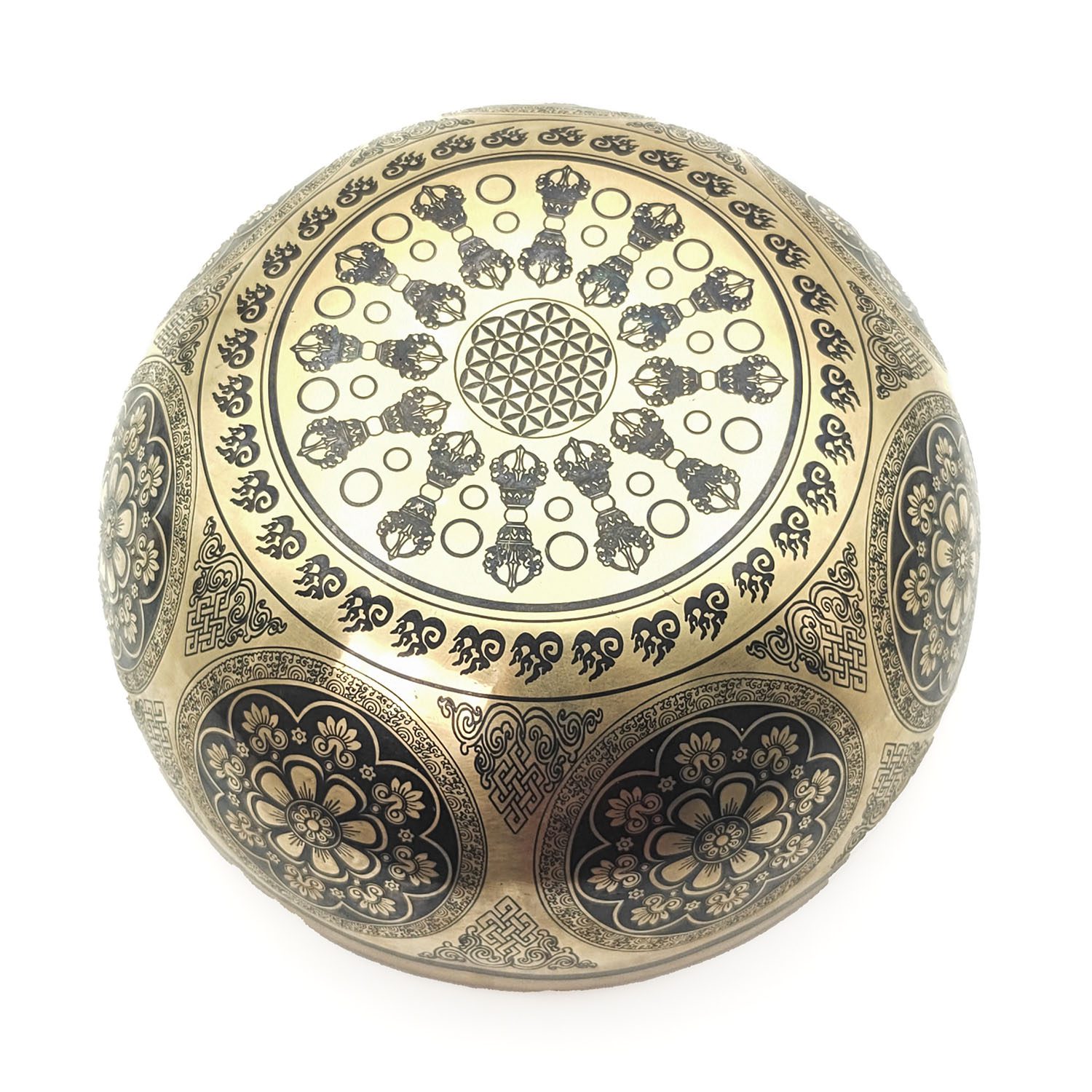 Thangka Hammered Singing Bowl "Dhyani Buddhas" - G3 (19 cm, 1.1 kg) - Image 8